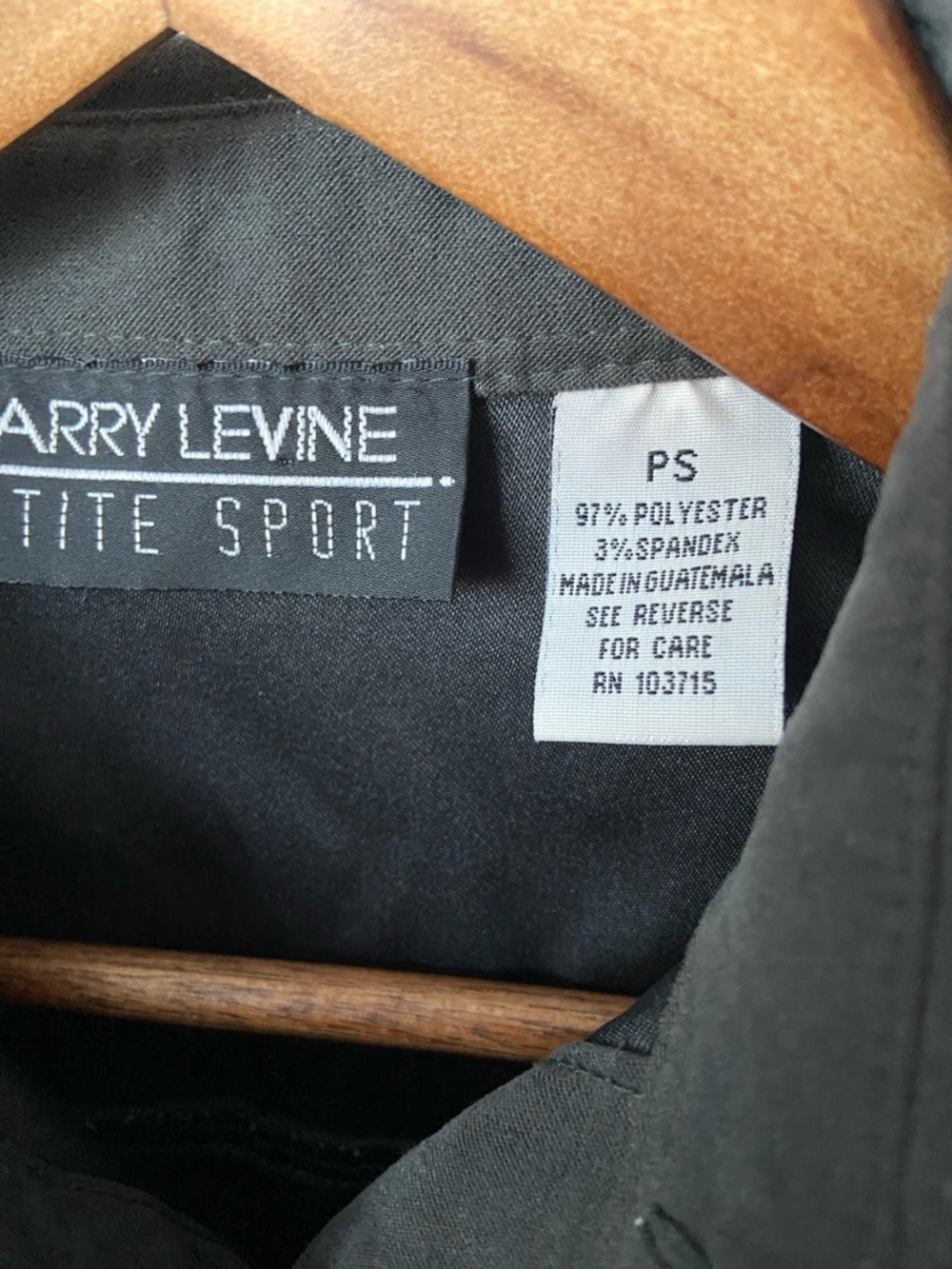 Larry Levine Midnight Green Button-Up Suede Top - Picture 7 of 7